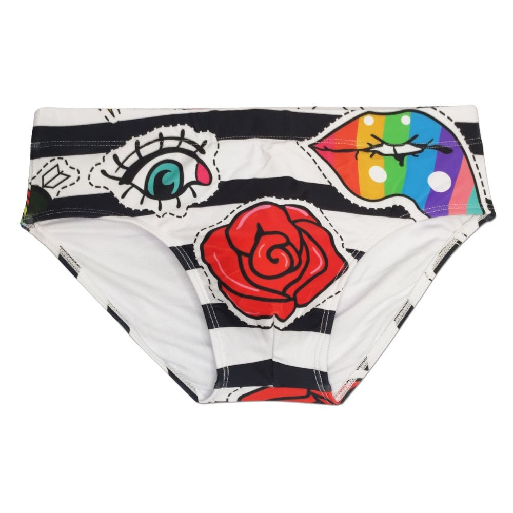 ORVLS Lips n' Kisses Swim Briefs | dmunderwear detail image 5