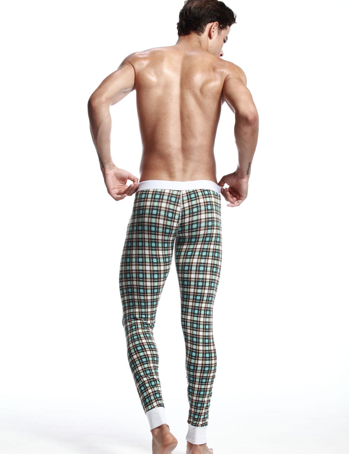 Low Rise Long Underwear Plaid Long John 30401 | dmunderwear detail image 2