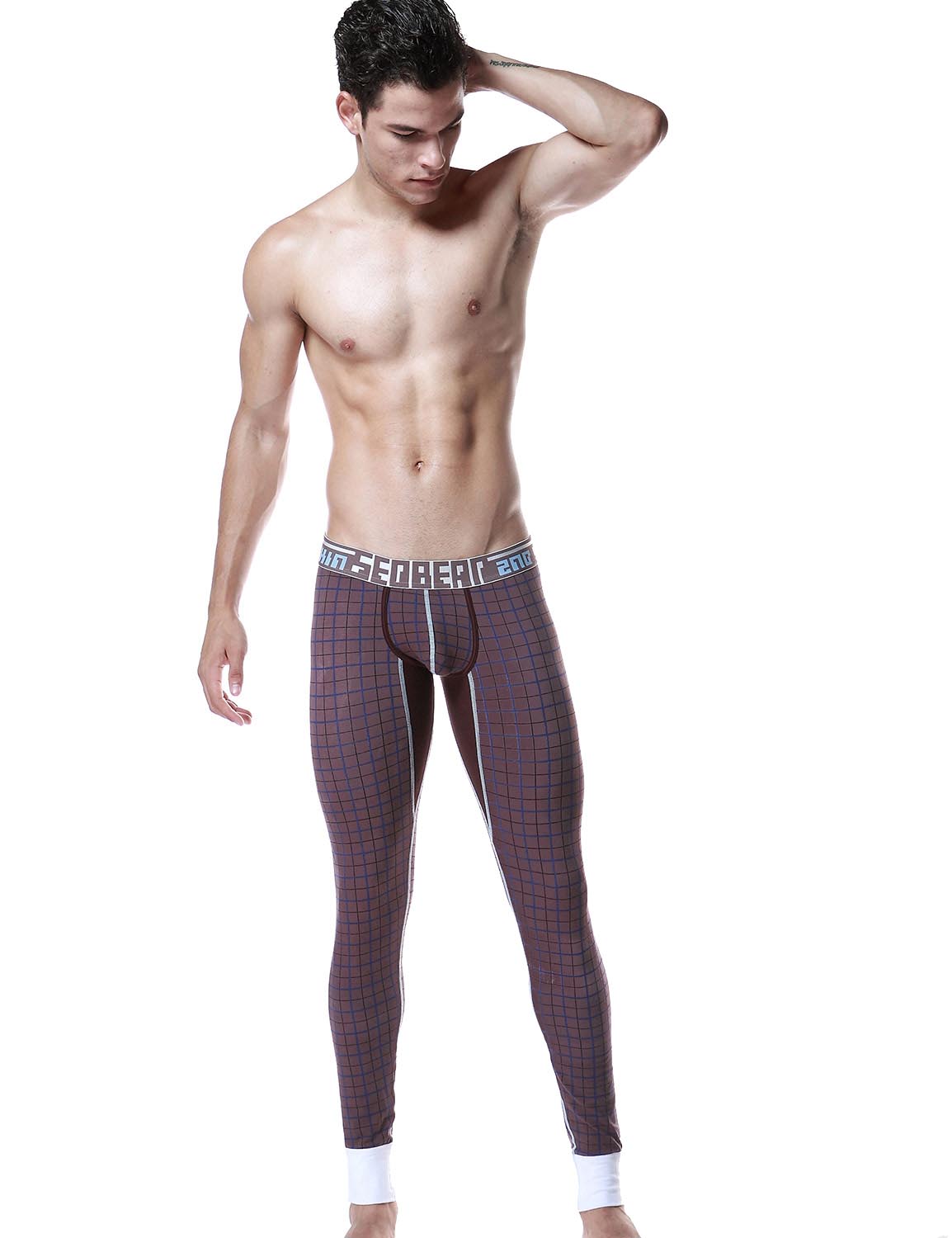 Low Rise Long Underwear Plaid Long John 40404 | dmunderwear detail image 6