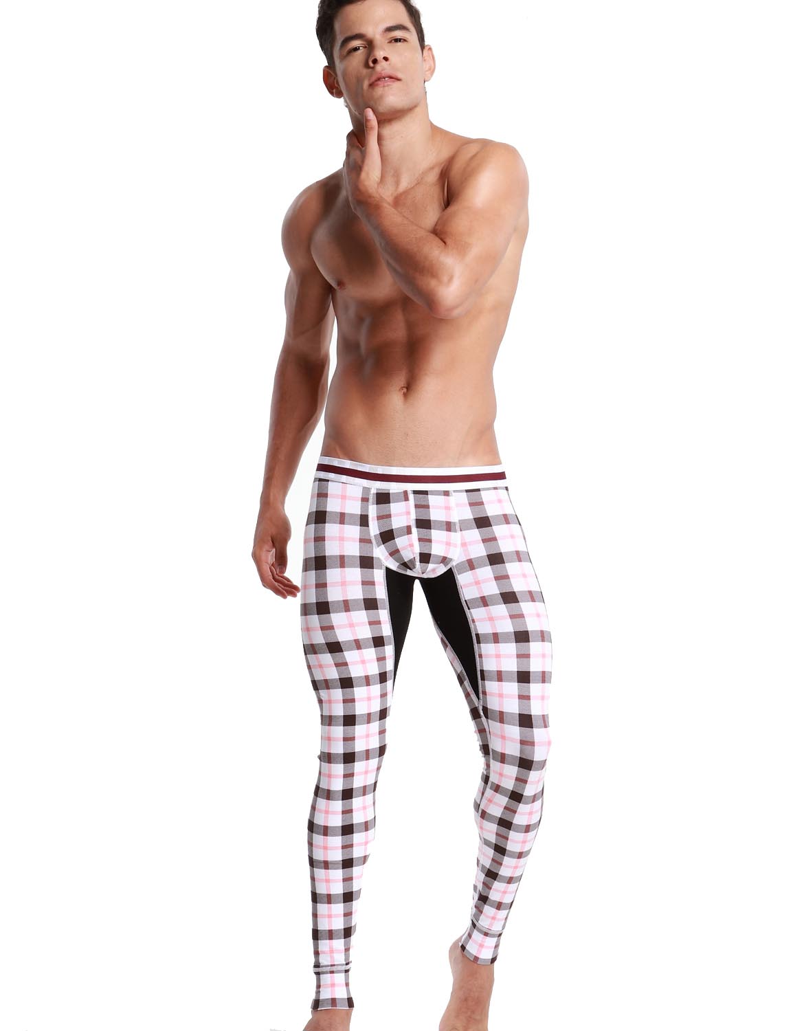 Low Rise Long Underwear Plaid Long John 50403 | dmunderwear