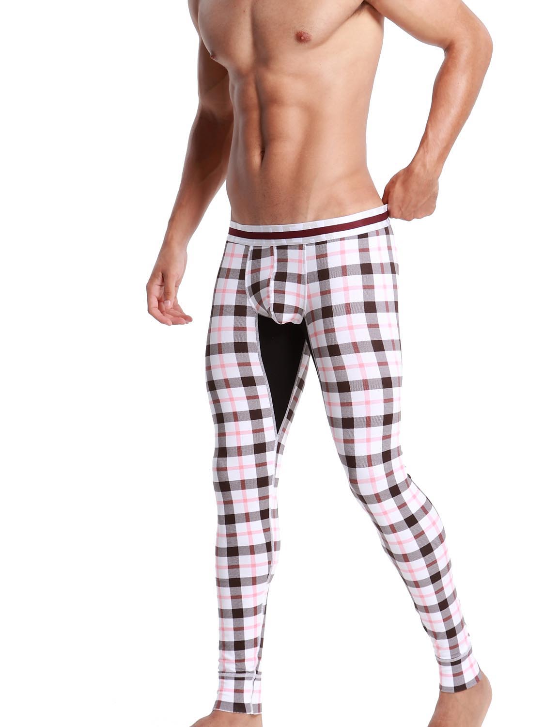 Low Rise Long Underwear Plaid Long John 50403 | dmunderwear detail image 4