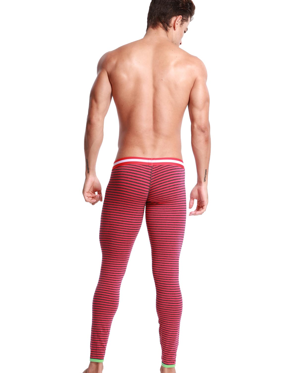 Low Rise Long Underwear Stripe Long John 50407 | dmunderwear detail image 2