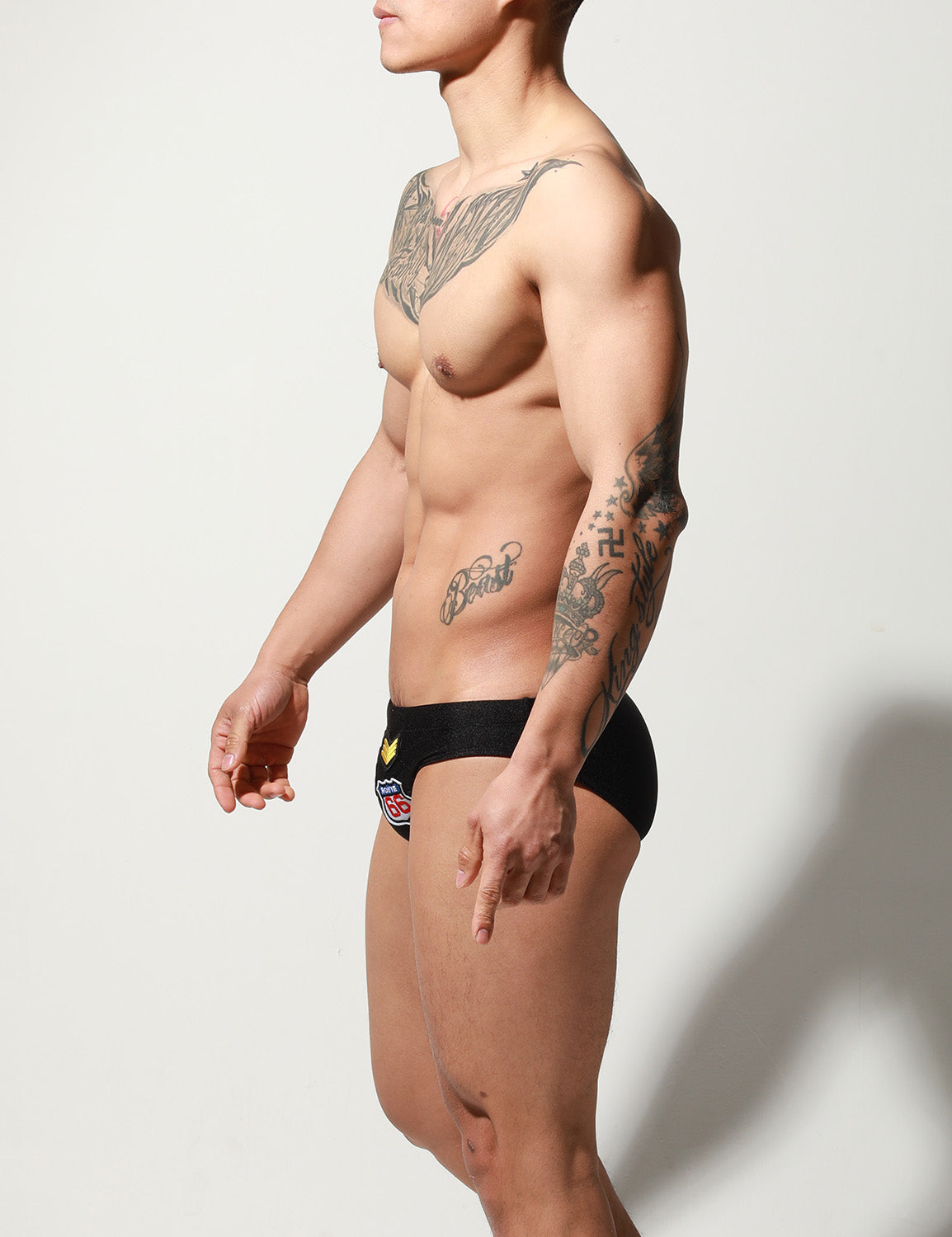 Low Rise Sexy Shiny Badge Bikini Swim S3038 | dmunderwear detail image 12