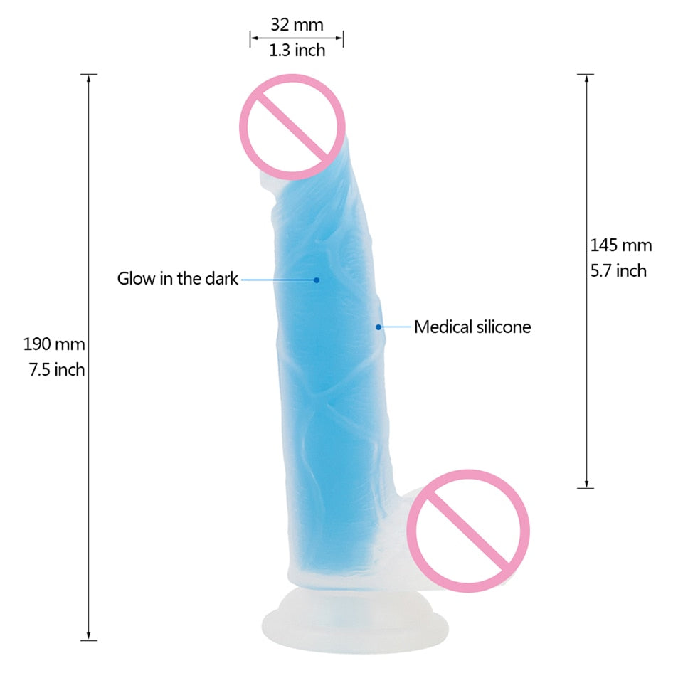 Luminous Glow In The Dark Dildo | dmunderwear detail image 9