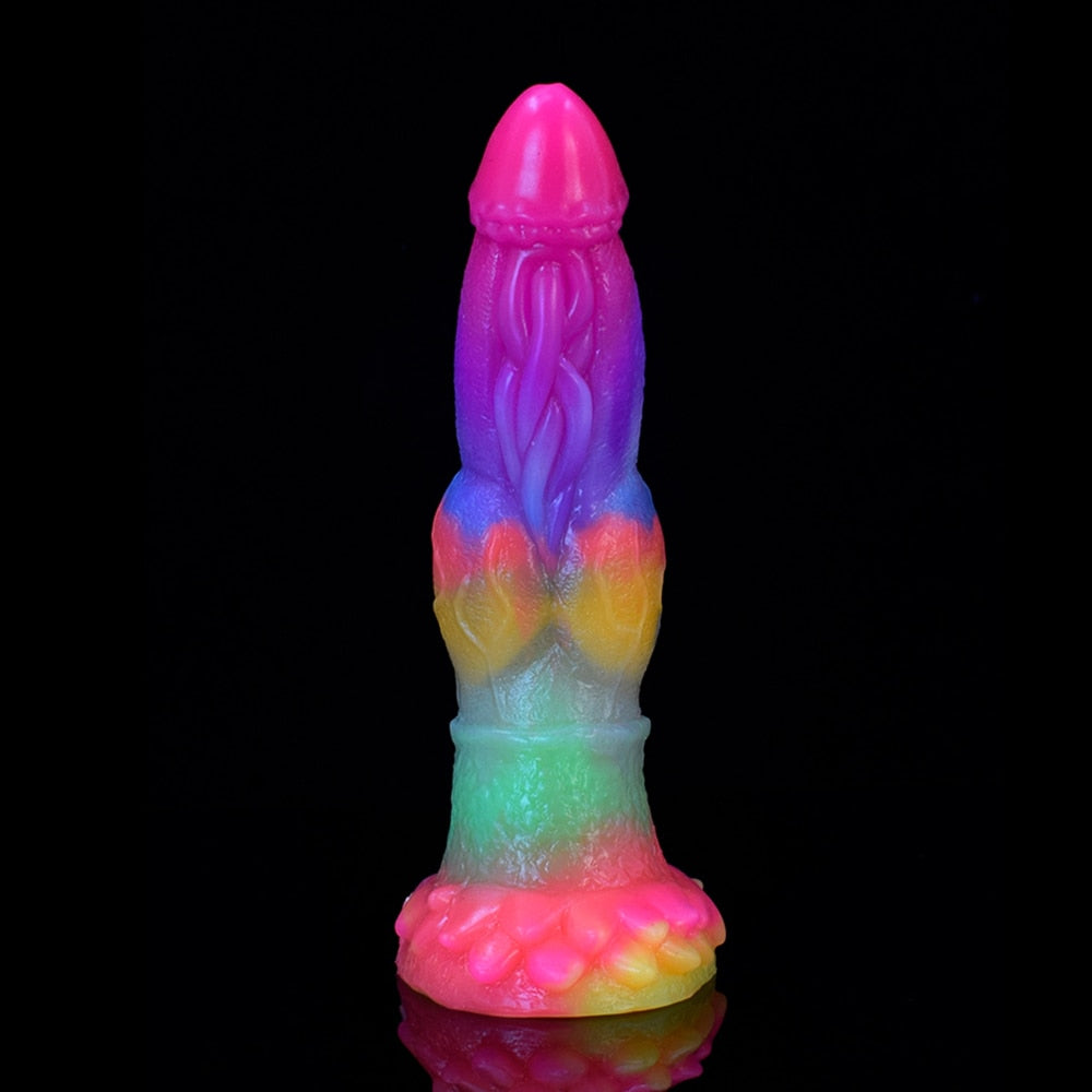 Luminous Glow In The Dark Dragon Dildo With Suction Cup | dmunderwear detail image 11