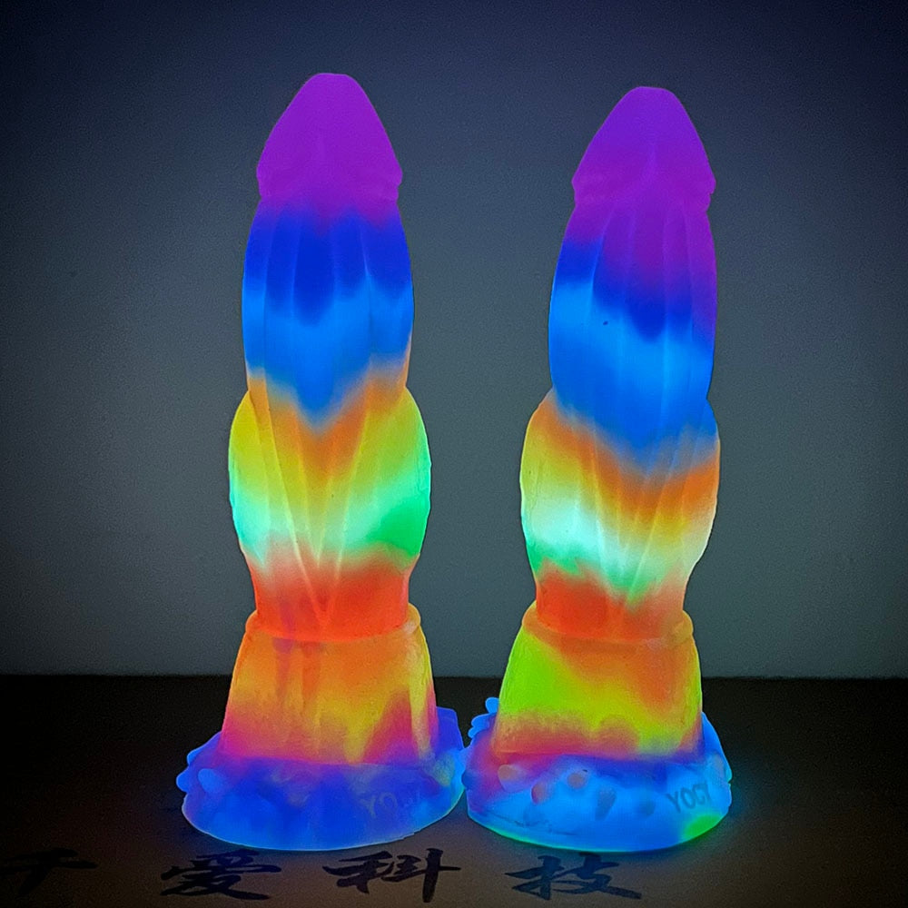 Luminous Glow In The Dark Dragon Dildo With Suction Cup | dmunderwear detail image 14