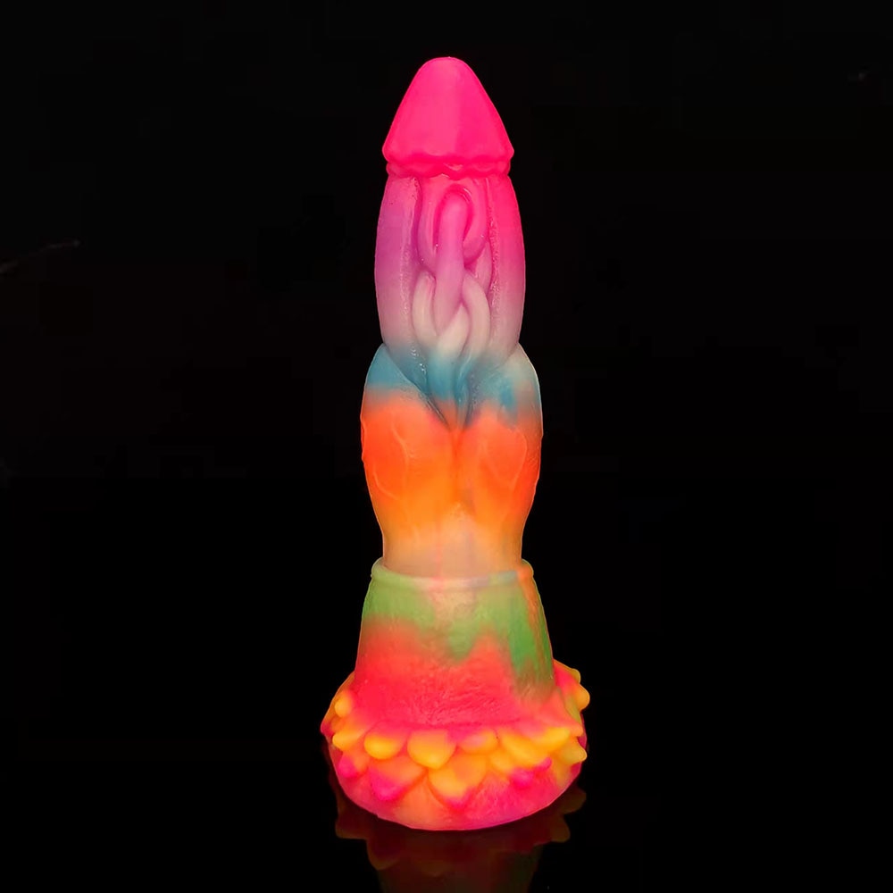 Luminous Glow In The Dark Dragon Dildo With Suction Cup | dmunderwear detail image 7