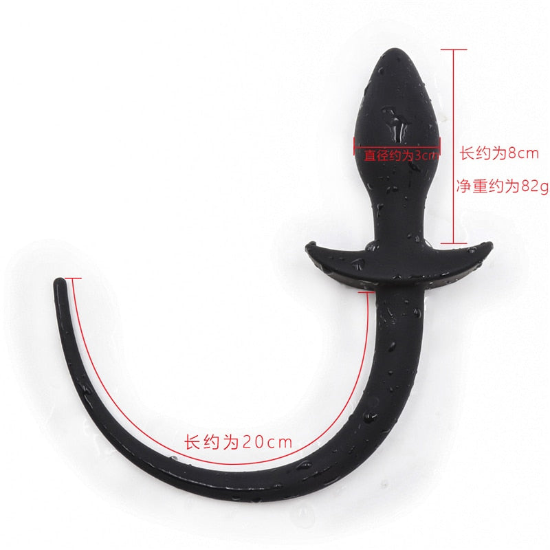 Luminous Soft Silicone Dog Tail Butt Plug | dmunderwear detail image 10