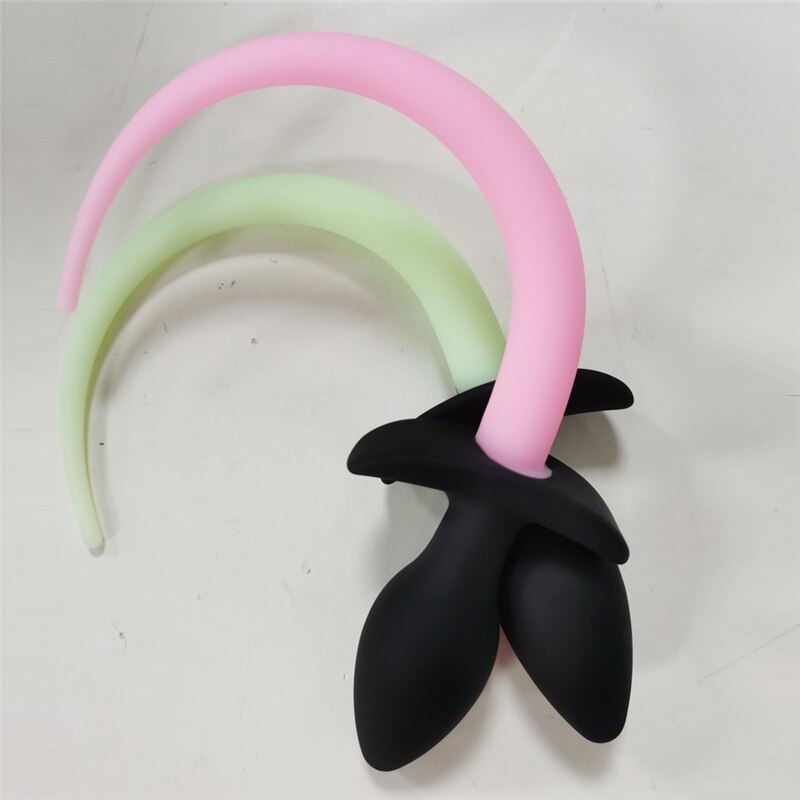 Luminous Soft Silicone Dog Tail Butt Plug | dmunderwear detail image 11