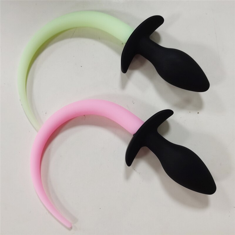 Luminous Soft Silicone Dog Tail Butt Plug | dmunderwear detail image 12