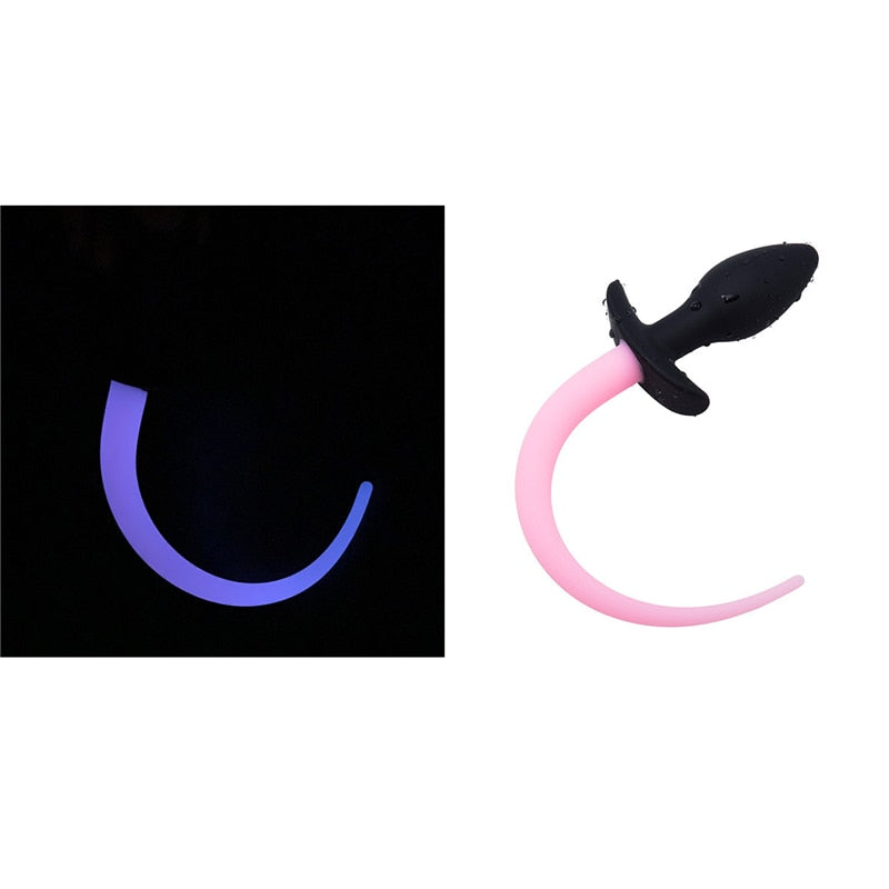 Luminous Soft Silicone Dog Tail Butt Plug | dmunderwear detail image 4