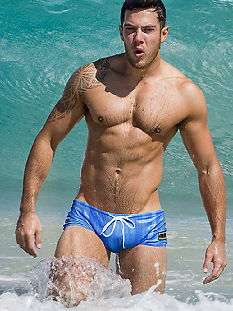 Men's Fashionable Flash Swim Fitness Trunks | dmunderwear detail image 5