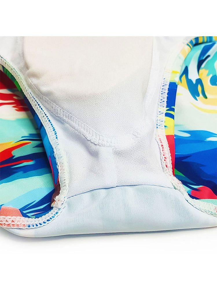 Men's 3D Pouch Ink Art Beach Swim Briefs | dmunderwear detail image 10