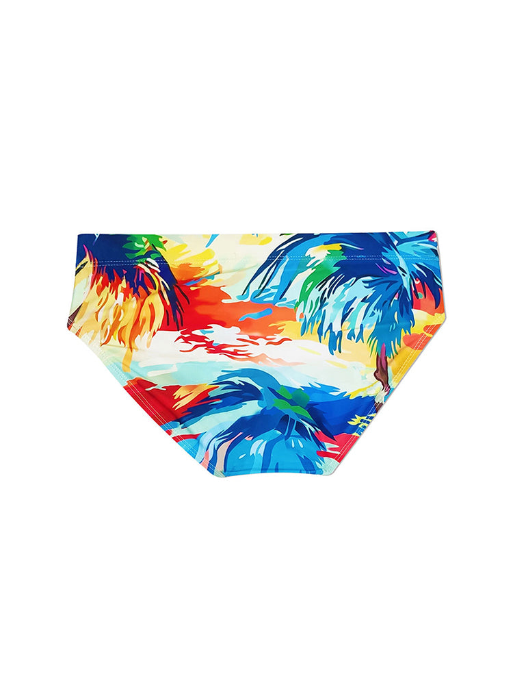 Men's 3D Pouch Ink Art Beach Swim Briefs | dmunderwear detail image 15