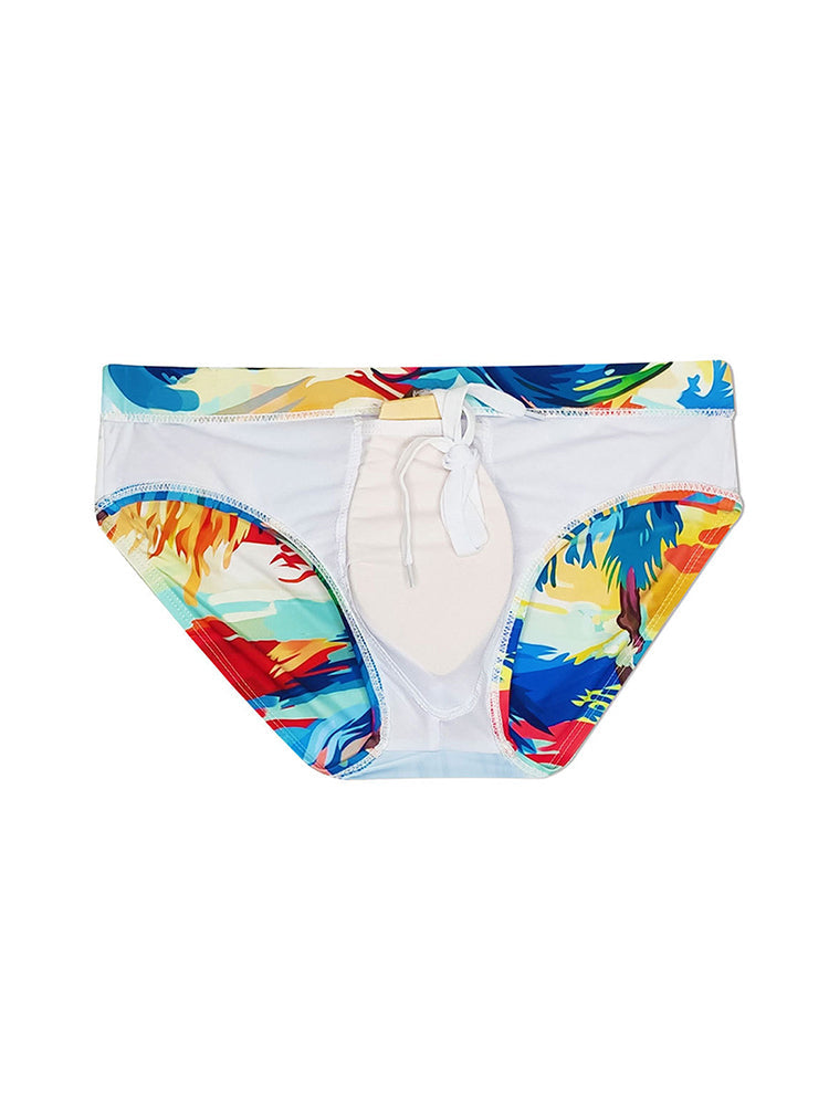 Men's 3D Pouch Ink Art Beach Swim Briefs | dmunderwear detail image 16