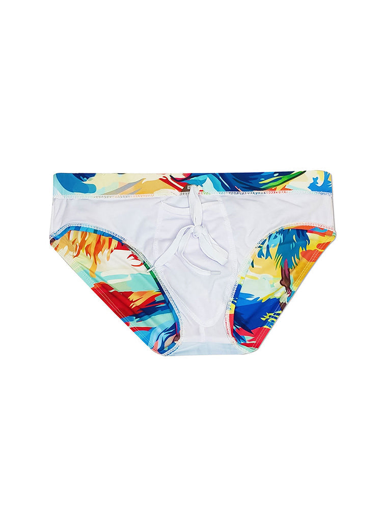 Men's 3D Pouch Ink Art Beach Swim Briefs | dmunderwear detail image 17