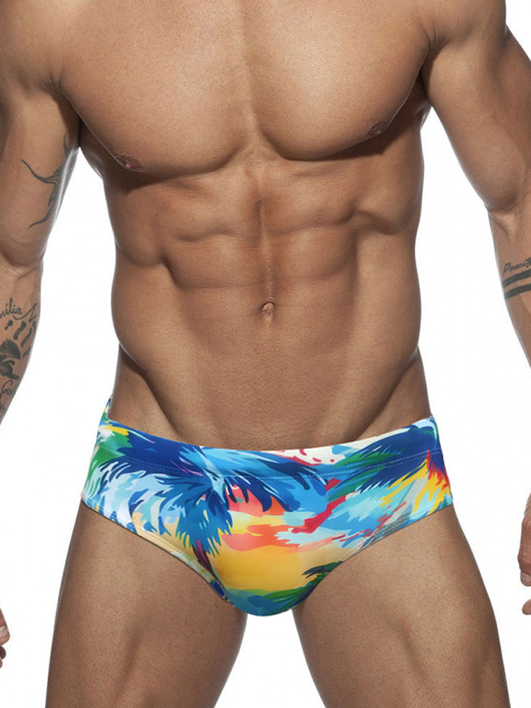 Men's 3D Pouch Ink Art Beach Swim Briefs | dmunderwear detail image 3