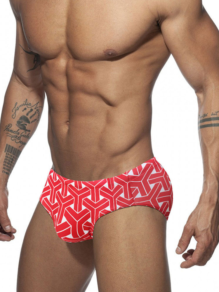 Men's 3D Pouch Printed Fitness Swim Briefs | dmunderwear detail image 11