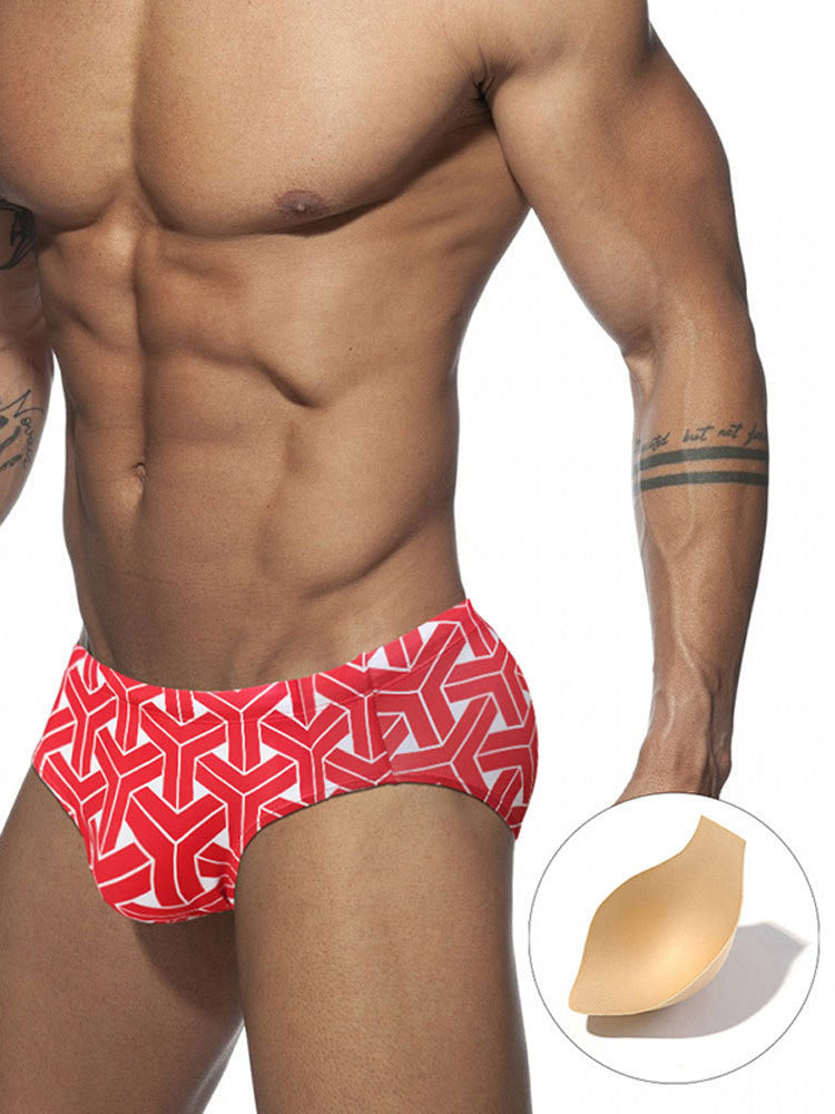 Men's 3D Pouch Printed Fitness Swim Briefs | dmunderwear detail image 12