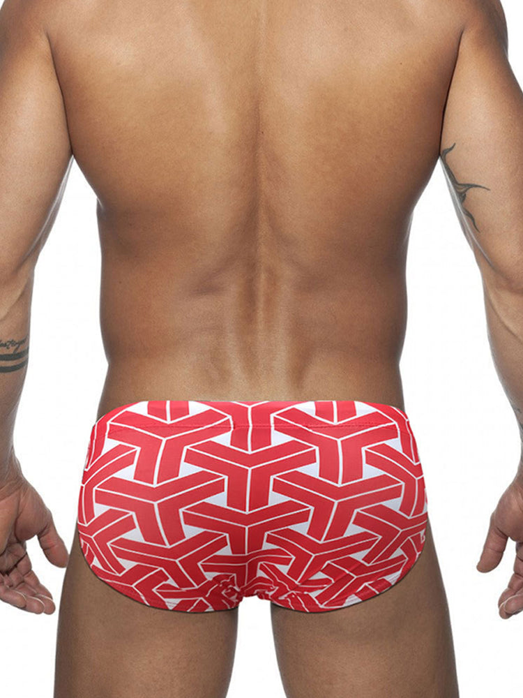Men's 3D Pouch Printed Fitness Swim Briefs | dmunderwear detail image 13