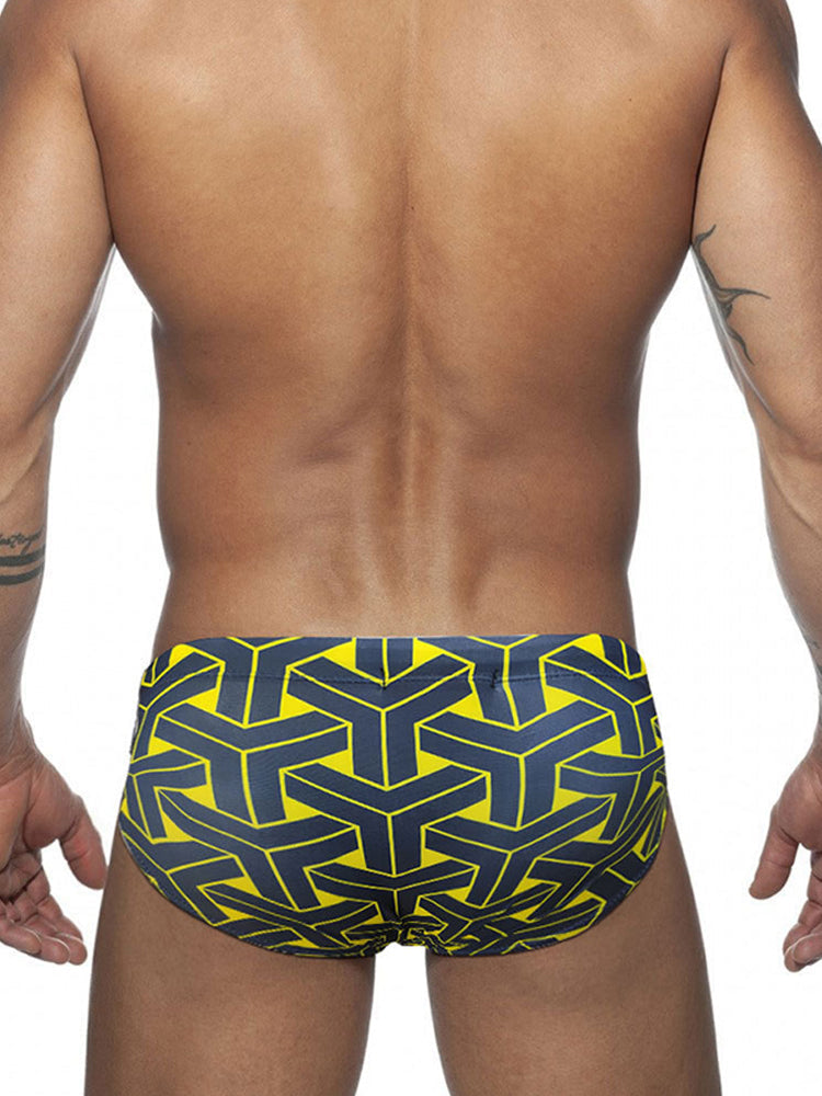 Men's 3D Pouch Printed Fitness Swim Briefs | dmunderwear detail image 5