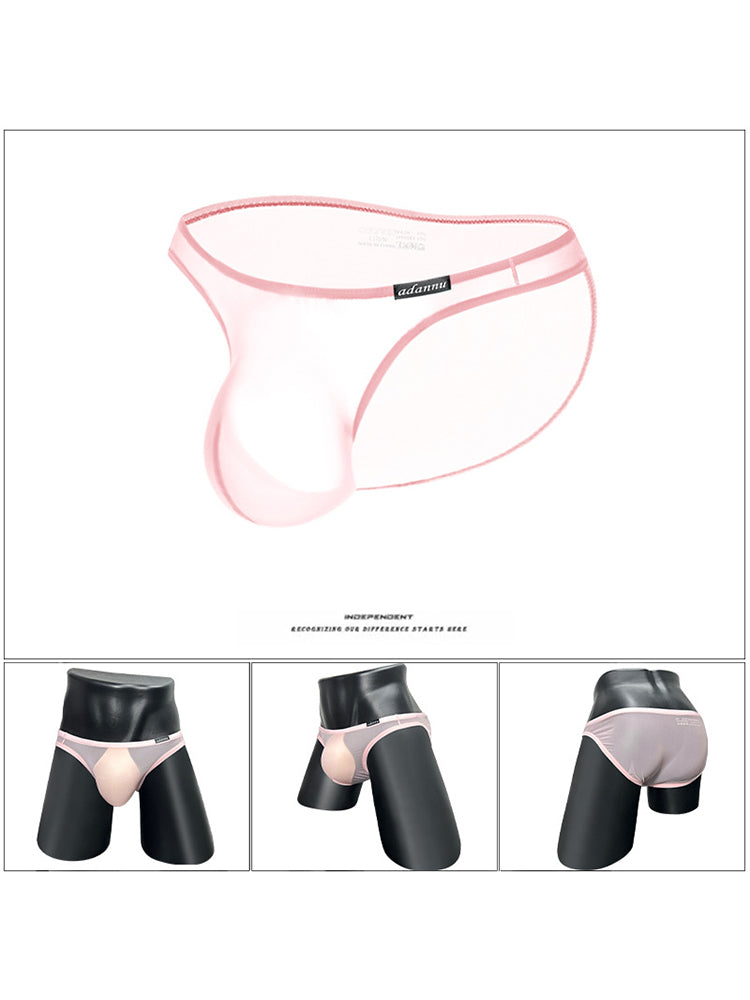 Men's Sheer Low-Rise Bikini with Contoured Pouch | dmunderwear detail image 11