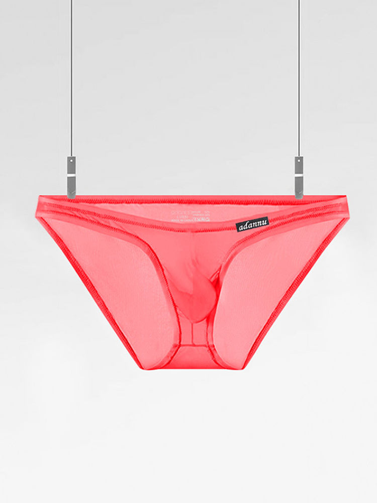 Men's Sheer Low-Rise Bikini with Contoured Pouch | dmunderwear detail image 13