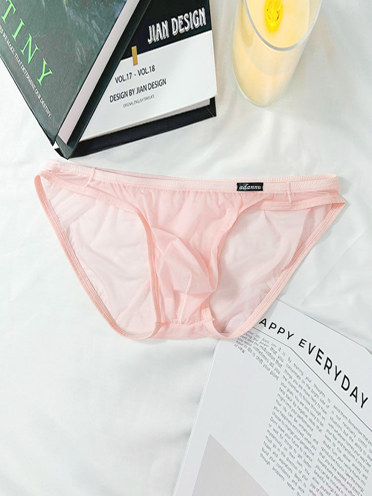 Men's Sheer Low-Rise Bikini with Contoured Pouch | dmunderwear detail image 16