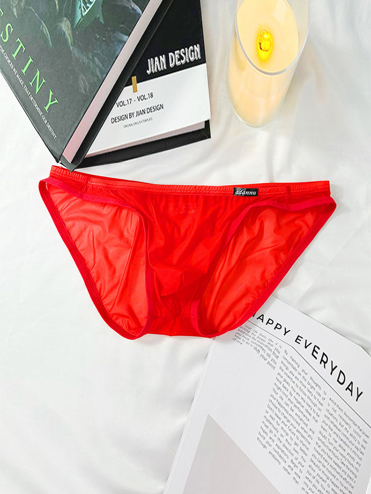 Men's Sheer Low-Rise Bikini with Contoured Pouch | dmunderwear detail image 18