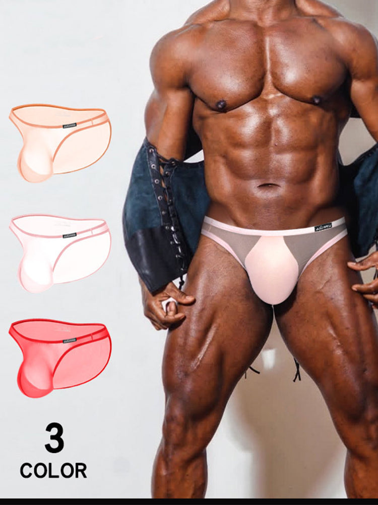 Men's Sheer Low-Rise Bikini with Contoured Pouch | dmunderwear detail image 2