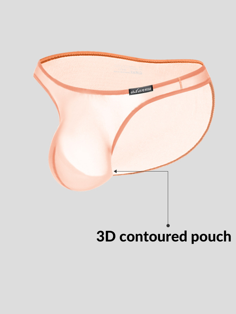 Men's Sheer Low-Rise Bikini with Contoured Pouch | dmunderwear detail image 3