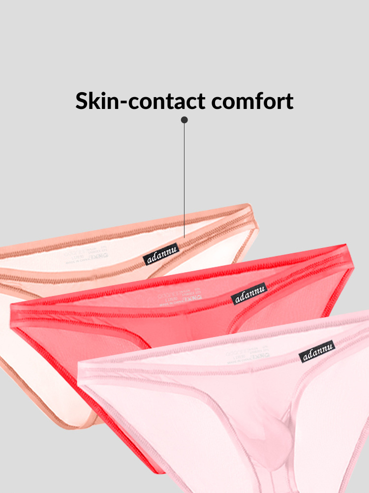 Men's Sheer Low-Rise Bikini with Contoured Pouch | dmunderwear detail image 6