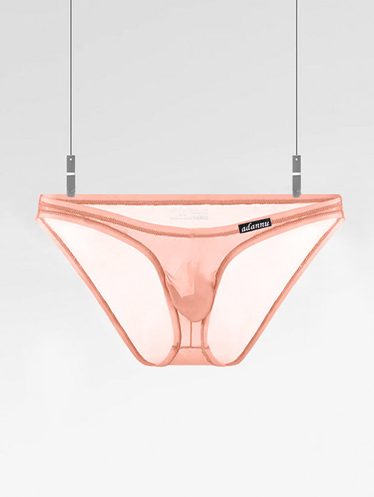 Men's Sheer Low-Rise Bikini with Contoured Pouch | dmunderwear detail image 7