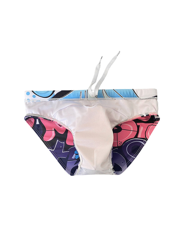 Men's 3D Pouch Trendy Cartoon Swim Briefs | dmunderwear detail image 10