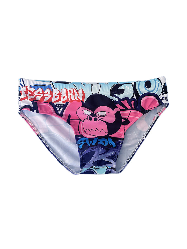 Men's 3D Pouch Trendy Cartoon Swim Briefs | dmunderwear detail image 8
