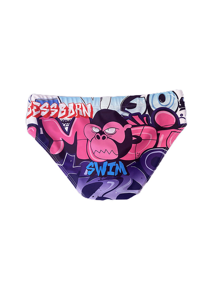 Men's 3D Pouch Trendy Cartoon Swim Briefs | dmunderwear detail image 9