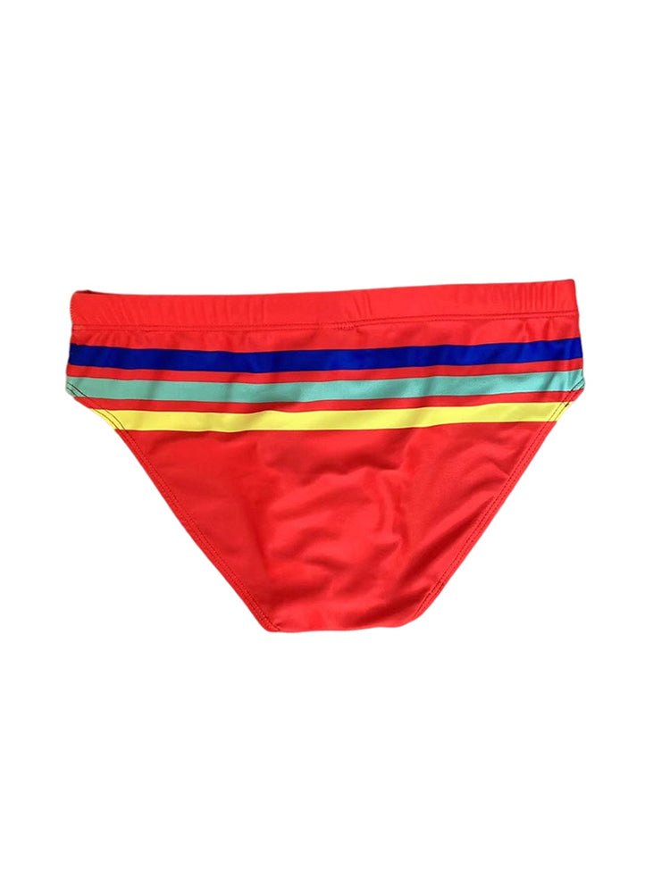 Men's 4-Way Stretch Perfect Fit Colorful Striped Swim Briefs | dmunderwear detail image 16