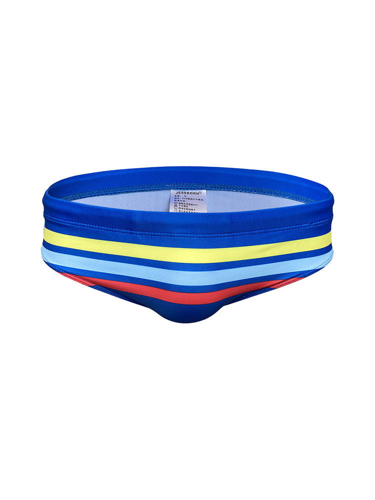 Men's 4-Way Stretch Perfect Fit Colorful Striped Swim Briefs | dmunderwear variant image