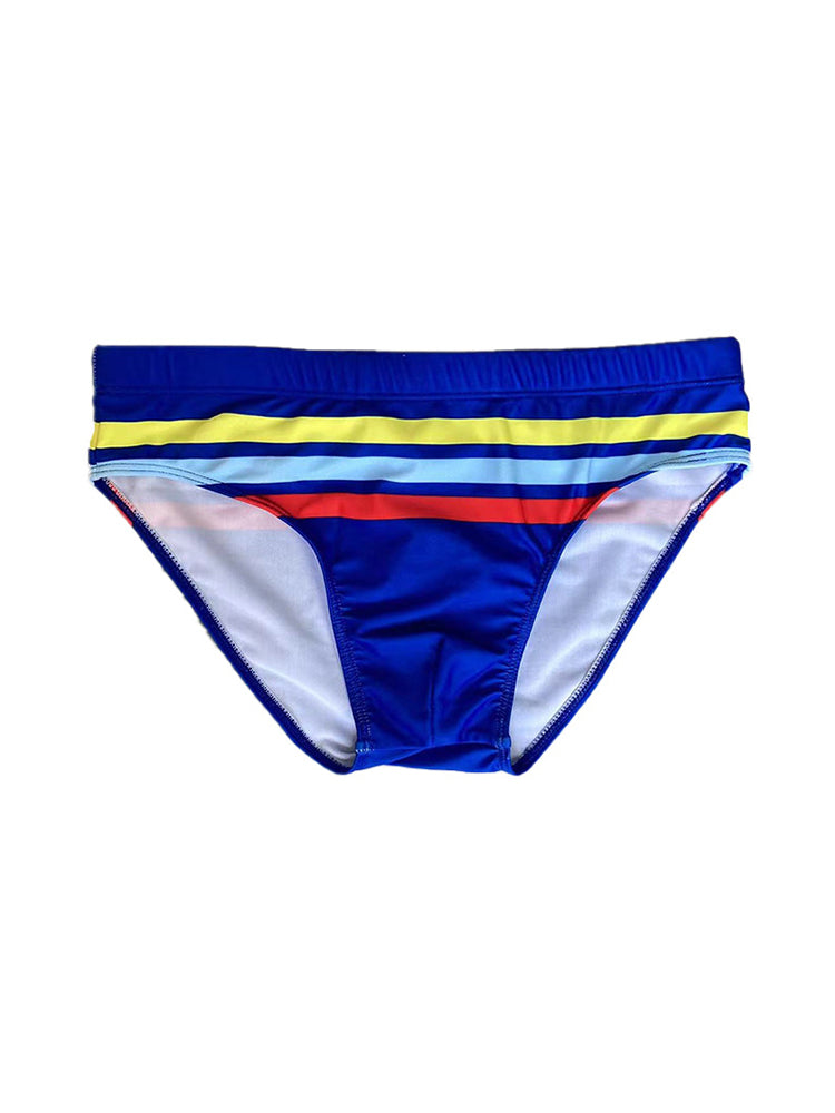 Men's 4-Way Stretch Perfect Fit Colorful Striped Swim Briefs | dmunderwear detail image 8