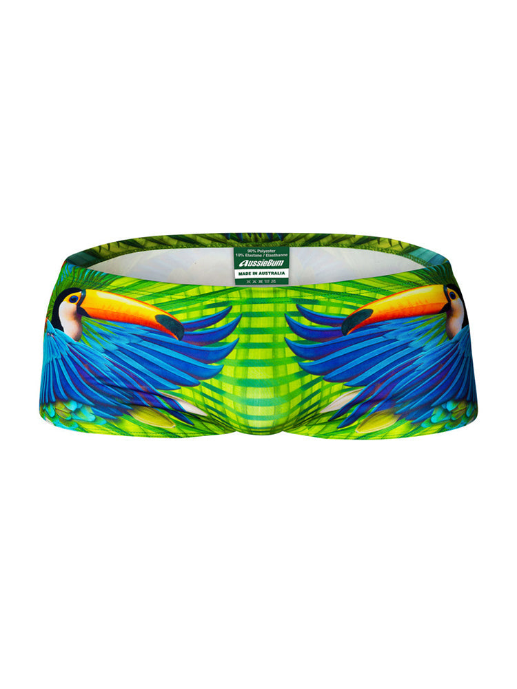 Men's Anti-Chafing Stretch Fabric Bold Prints Quick-Dry Swim Briefs | dmunderwear detail image 16