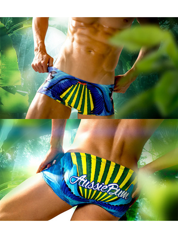 Men's Anti-Chafing Stretch Fabric Bold Prints Quick-Dry Swim Briefs | dmunderwear detail image 4