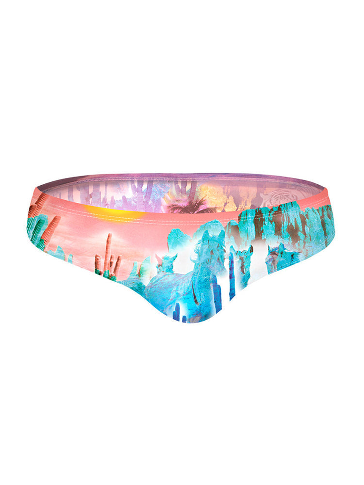 Men's Anti-Chafing Stretch Fabric Bold Prints Quick-Dry Swim Briefs | dmunderwear detail image 8