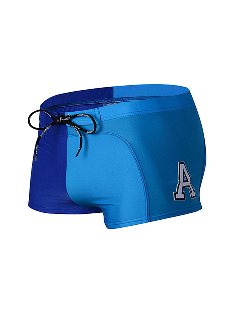 Men's Anti-Odor Bold Prints Stretch Fit Color-Blocked Swim Trunks | dmunderwear detail image 12