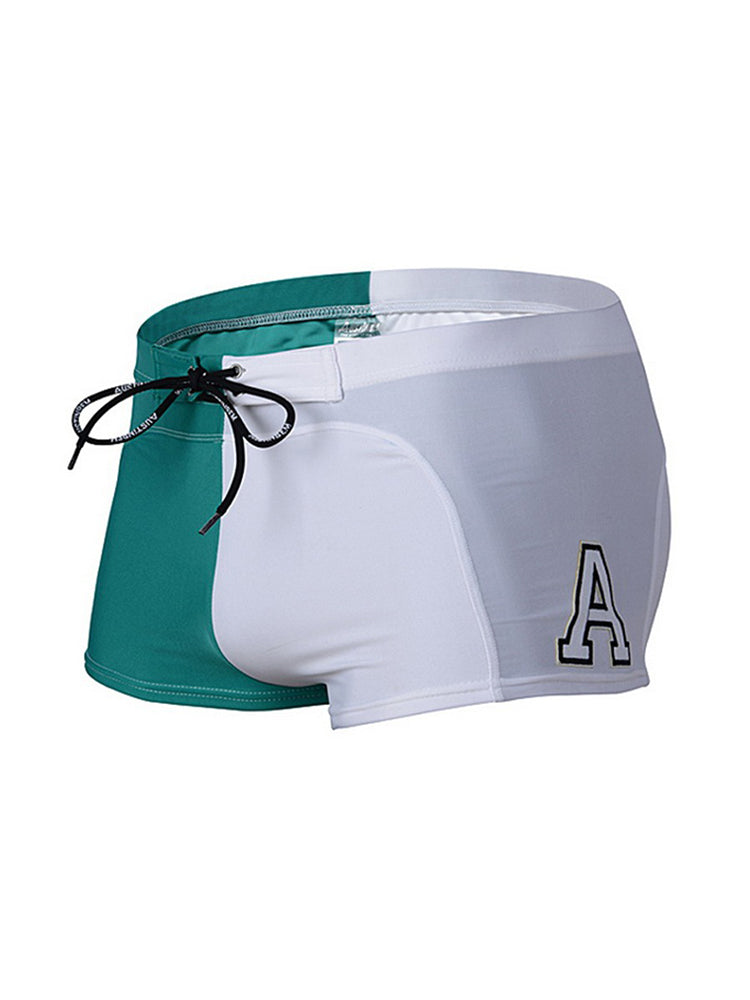 Men's Anti-Odor Bold Prints Stretch Fit Color-Blocked Swim Trunks | dmunderwear detail image 17
