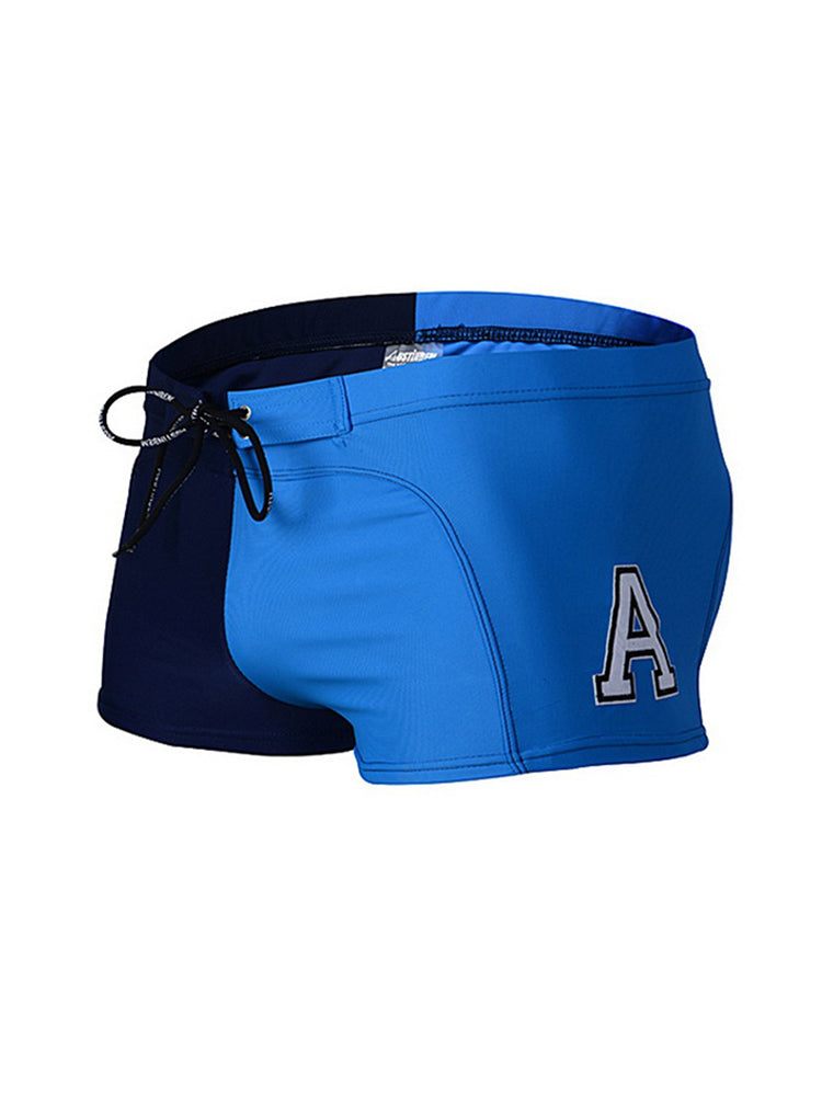 Men's Anti-Odor Bold Prints Stretch Fit Color-Blocked Swim Trunks | dmunderwear detail image 7