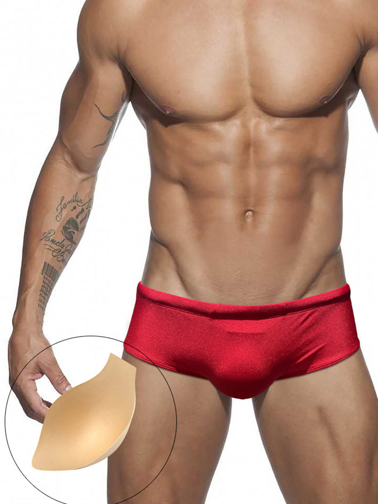 Men's Anti-Odor Sporty Cut Solid Color Swim Briefs | dmunderwear detail image 3