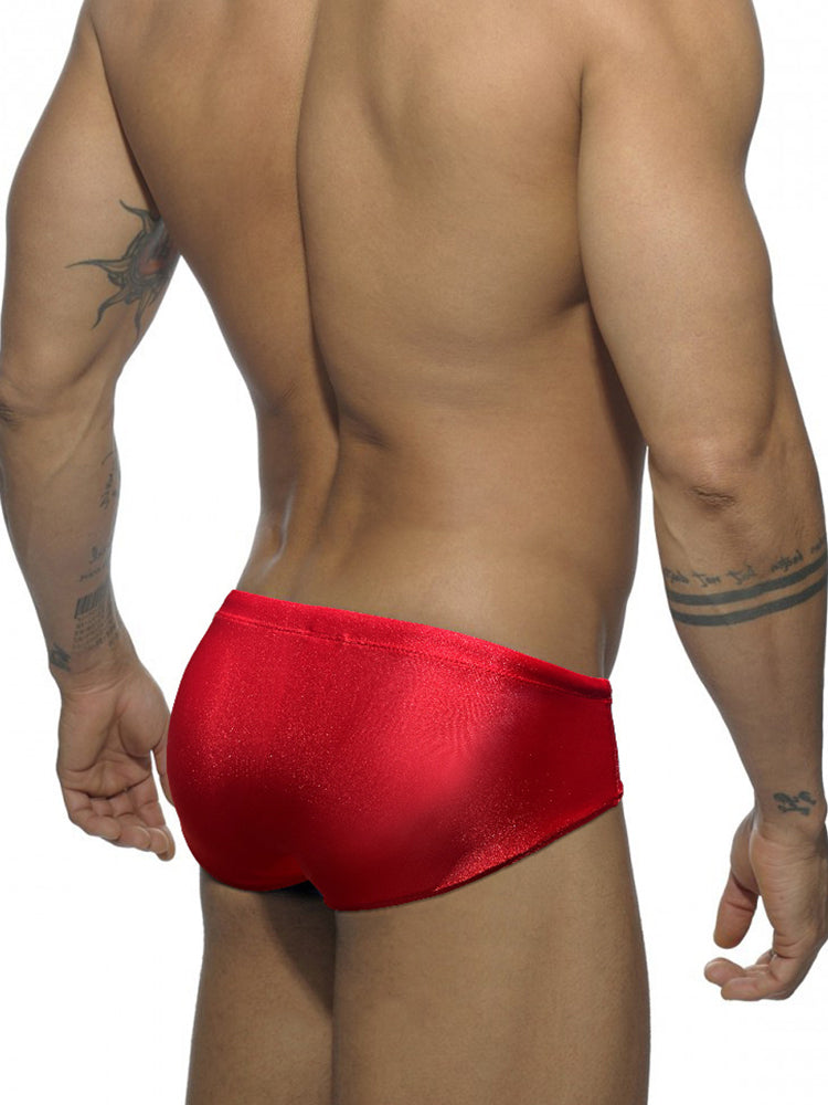 Men's Anti-Odor Sporty Cut Solid Color Swim Briefs | dmunderwear detail image 5