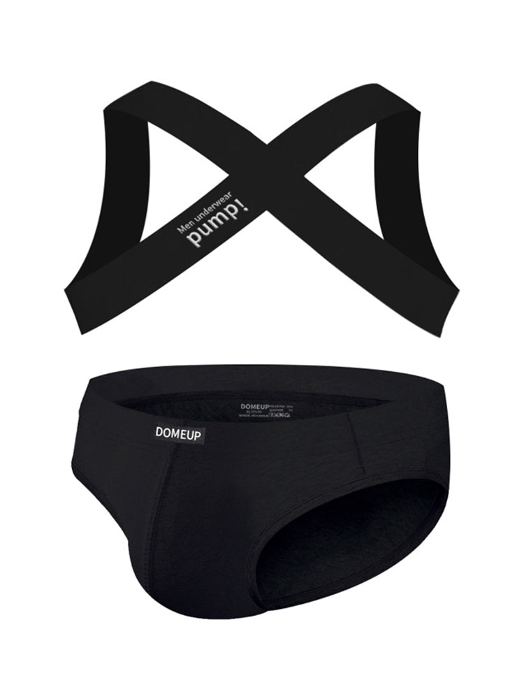 Men's Athletic High-Elasticity Compression Activewear Shoulder Strap & Underwear | dmunderwear
