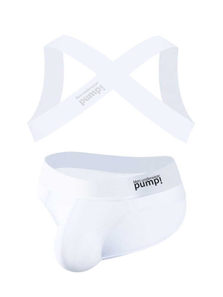 Men's Athletic High-Elasticity Compression Activewear Shoulder Strap & Underwear | dmunderwear detail image 13