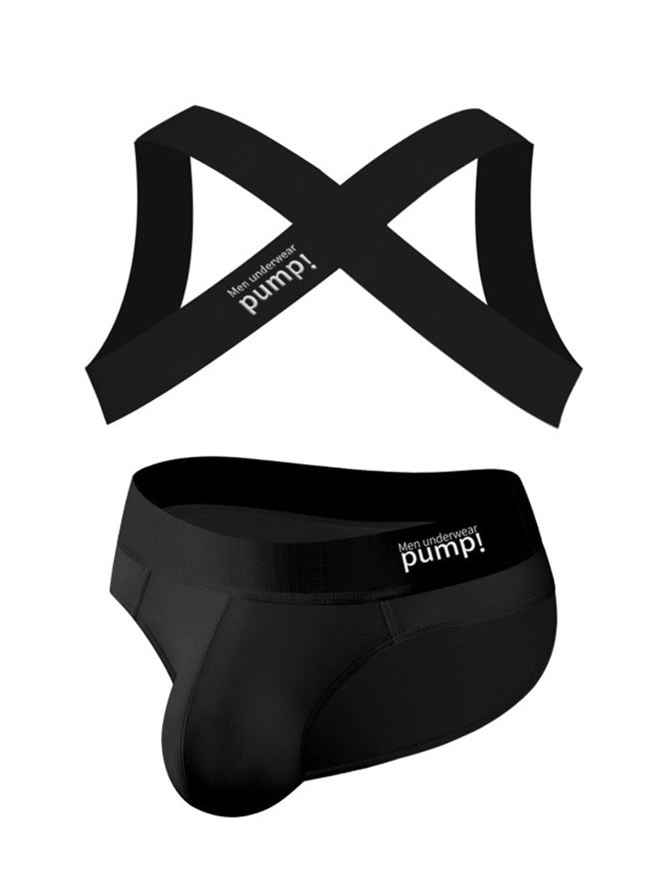 Men's Athletic High-Elasticity Compression Activewear Shoulder Strap & Underwear | dmunderwear detail image 14